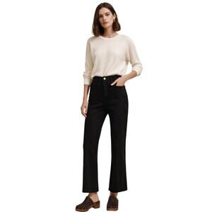 La Petite Etoile Paris Black Patch Pocket Straight Pants Collette-Style (US 6-8)